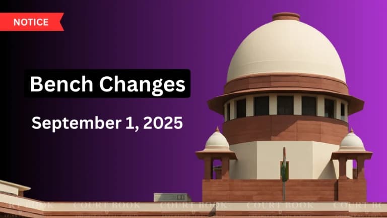 Supreme Court Issues Notice on Bench Changes for September 1, 2025